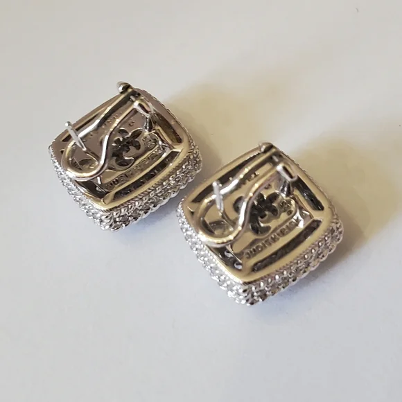 Judith Ripka Pave Diamonique Earrings - Picture 4 of 13